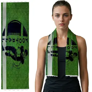 American Football Touchdown Microfiber Sports Towel | Gym Towel | 13"x40" Wavy Edge