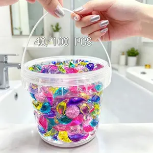 6-in-1 Laundry Pods, Long-lasting Fragrance, Laundry Scent Booster, 40 Pods/Box, Softening, Color Protection, Antibacterial and Anti-mite, Cleansing, Stain-removing Fragrant Beads, Laundry Detergent, Laundry Capsules, Scented Detergent Balls