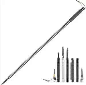 2026 Multi-function 7-in-1 Tactical Trekking Stick - Retractable Folding Multi-Function, Compass, Tinder, Saw Blade, Screwdriver & Pliers - Premium Outdoor Survival Gear for Hiking. Lightweight Telescopic Carbon Fiber Poles multi-scenario