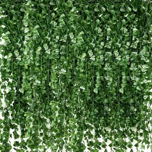 24 Piece Spring Artificial Ivy Wreath, UV Resistant Fake Vine, Plant Leaves, Artificial Faux Greenery, Home Bedroom Party Garden Wall Room Decor Hanging Vines