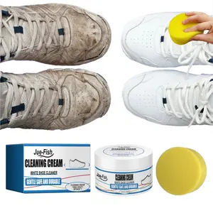 Portable No-Wash Solid White Shoe Cleaner Cream- Work on Most Shoes