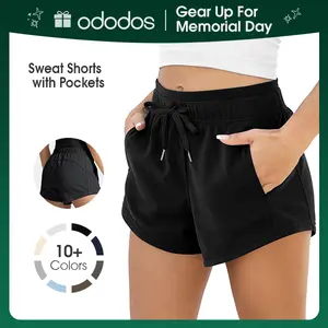 ODODOS Women's Sweat Shorts with Pockets Cotton French Terry Drawstring Summer Workout Casual Lounge Shorts