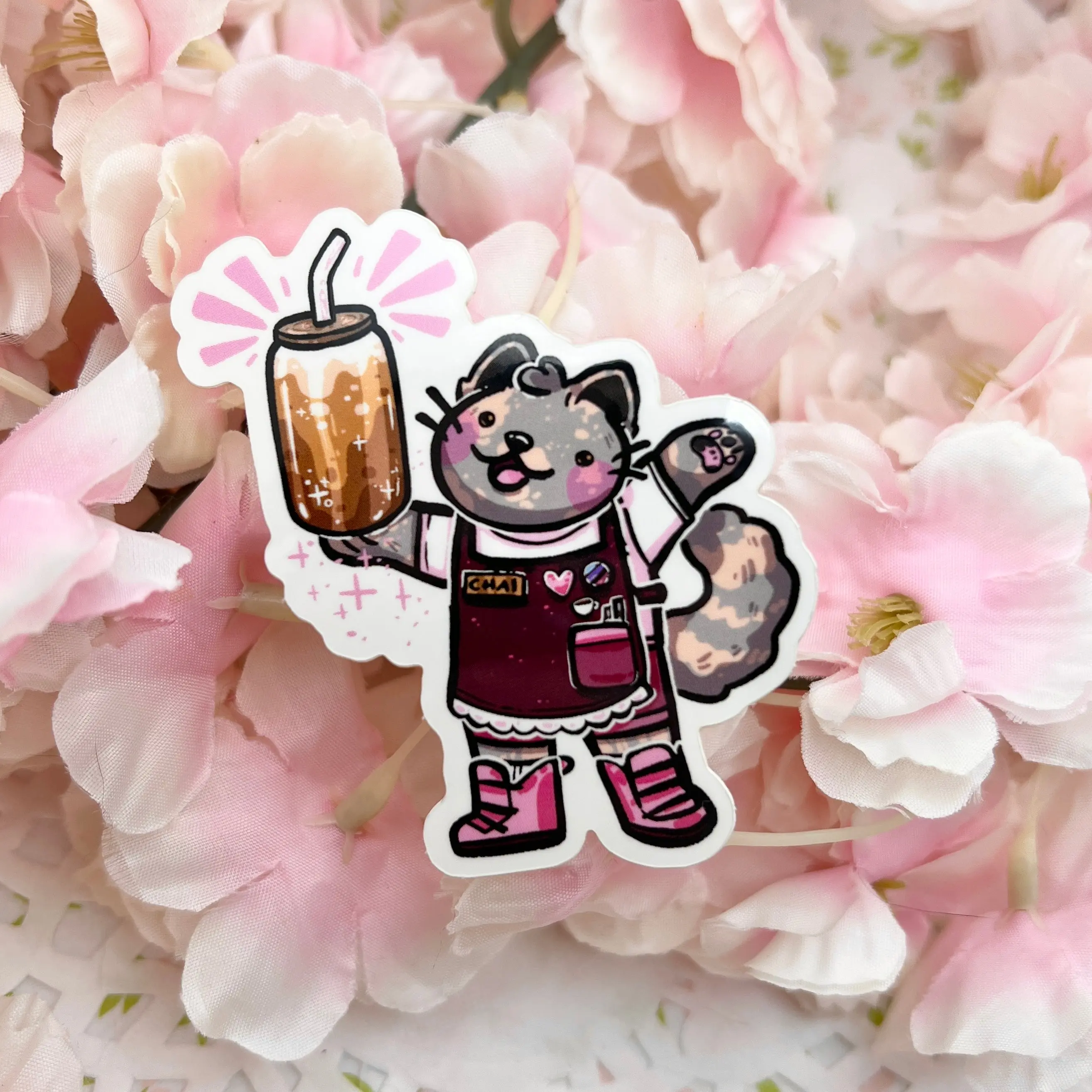 Chai Latte Barista Cat ~ Sticker