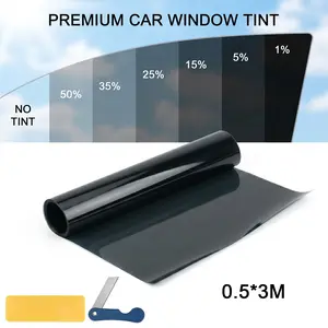 Premium Car Window Tint Film Roll (20"x10') - 99% UV Block Privacy Sun Shade with Free DIY Tools, Anti-Scratch Auto Window Tint (1%-50% VLT) Black Uncut Window Sunshade Back Window Tint Kit Universal Foldable Anti-UV Model Y Tint Kit carbon