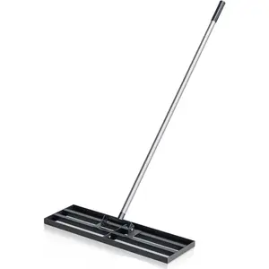 Lawn Leveling Rake 30" x 10" with 78" Adjustable Stainless Steel Handle - Heavy Duty Wide Leveling Tool for Large Areas, Grass & Soil Leveler