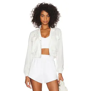 WellBeing + BeingWell Aspyn Cropped Jacket in Bright White