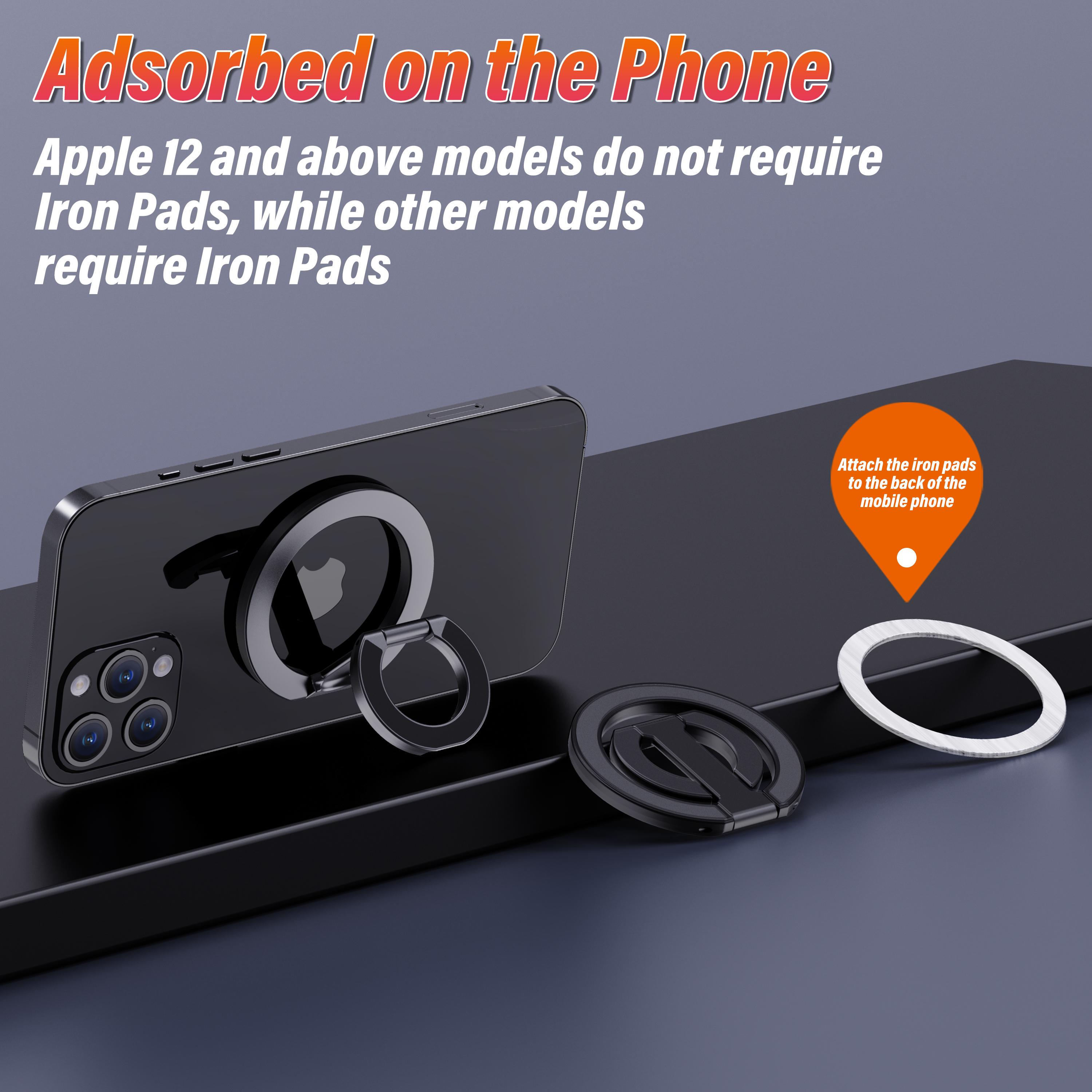 Dual‑Sided Magnetic Phone Ring Grip, Super Strong Magnet Phone Stand Holder Compatible with Car Mounts, Magnetic Phone Accessory for iPhone 17/16/15/14/13 Pro Max Plus