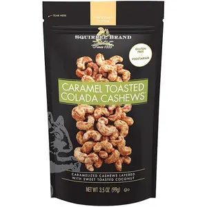 Caramel Toasted Colada Cashews 3.5 oz Resealable Bag with sweet toasted coconut, natural flavors