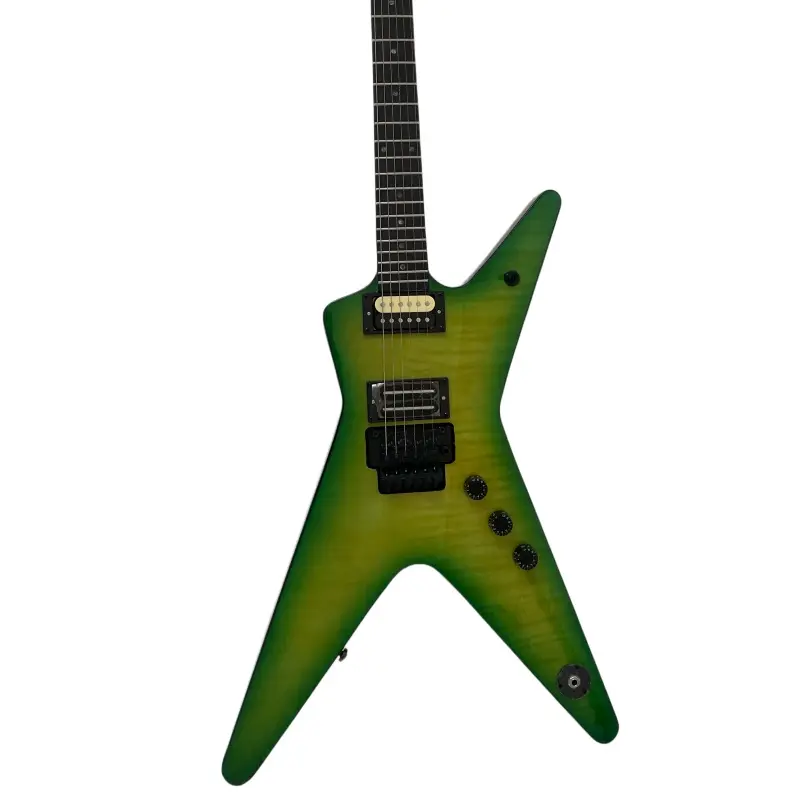 Dimebag ML Style Signature Model  Electric Guitar Flame Maple Top Floydrose vibrato Green