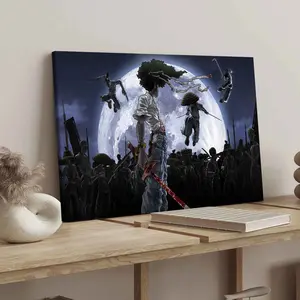 Wooden Framed Canvas Painting, Action Anime Pattern Wall Art, Modern Art Decoration, Wall Art for Home Living Room Bedroom Office, Ornaments