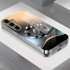 Dragon Pattern Phone Case for Samsung Galaxy S25/s24/s23 Fe/a54/a53/a16/a15/a13/a06/a03s Series, Stylish Electroplated Tempered Glass Cover