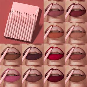 waterproof lip liner set, 12pcs/set matte lip liner kit, easy coloring lip liner pencil, suitable for all occasions lip makeup, girls and women makeup accessories, cosmetic, makeup products, matte lip liner stain, lipliner