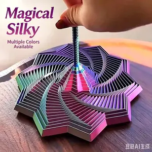 3D Printed Hexagonal Spiral Tower Stress Relief Toy, Optical Illusion Stereo Interlocking Ring, Star Radish Tower Desktop Decor Ornament