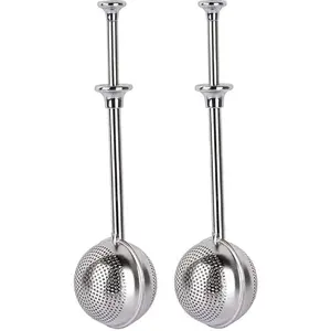2Pcs Stainless Steel Tea Infuser Tea Strainer Sugar Flour Sifters Powdered Sugar Shaker Duster Filters Tea Interval Diffuser for Loose Leaf, Spices, Seasonings(Spherical)