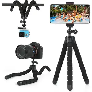 Flexible Phone Tripod with Phone Holder, 360°rotatable,Camera Tripod Compatible for Go Pro/Video Recording/Vlogging/Travel Photography light stand magsafe iphone wiht remote mobile Compact Selfie