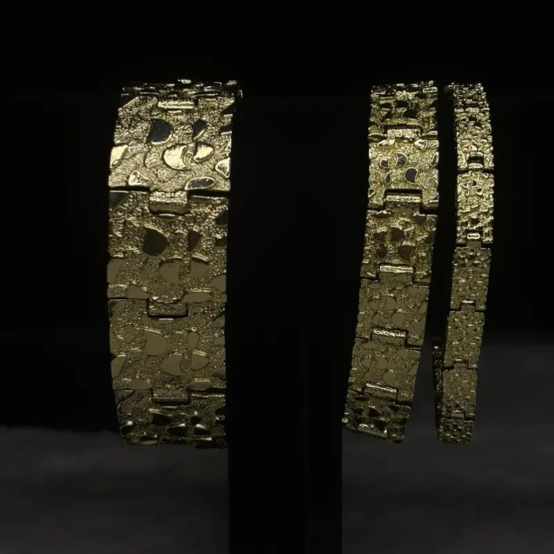 Nugget bracelet heavily double 10k plated