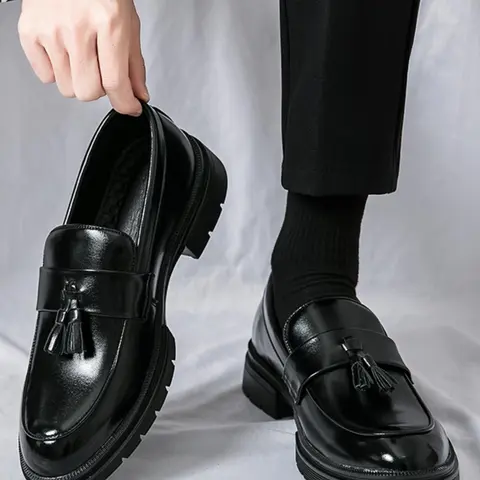 Men's Business Style Solid Color Formal Dress Shoes, PU Leather Shoes, Fashionable Pointed Toe Walking Shoes Suitable for Offices, Banquets, Dances, Parties, Weddings