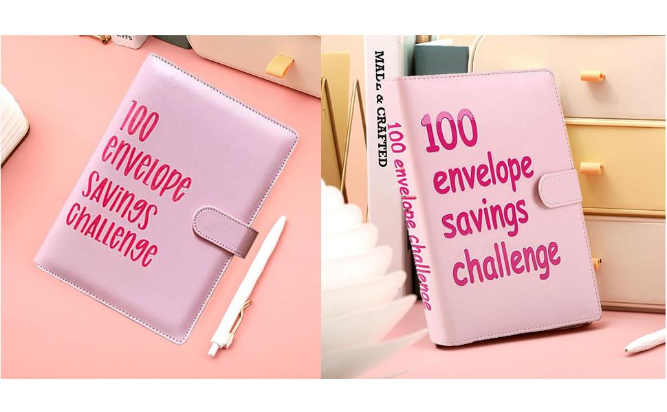 100 Envelopes Money Saving Challenge, Savings Challenges Book with Envelopes & Challenge Tracker, Motivational Process to Save $5050, Money Saving Binder 100 Pocket Pre-numbered