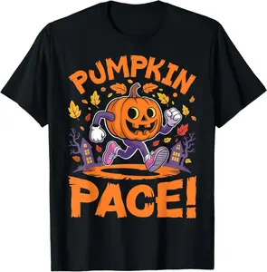 Pumpkin Pace Runner Funny Jogging Halloween Costume T-Shirt