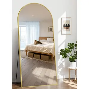 71"x30" Arched Full Length Mirror, Large Floor Mirror with  Alloy Frame Standing  or Leaning Wall-Mounted Mirror, Vanity Mirror for Living Room and Bedroom,