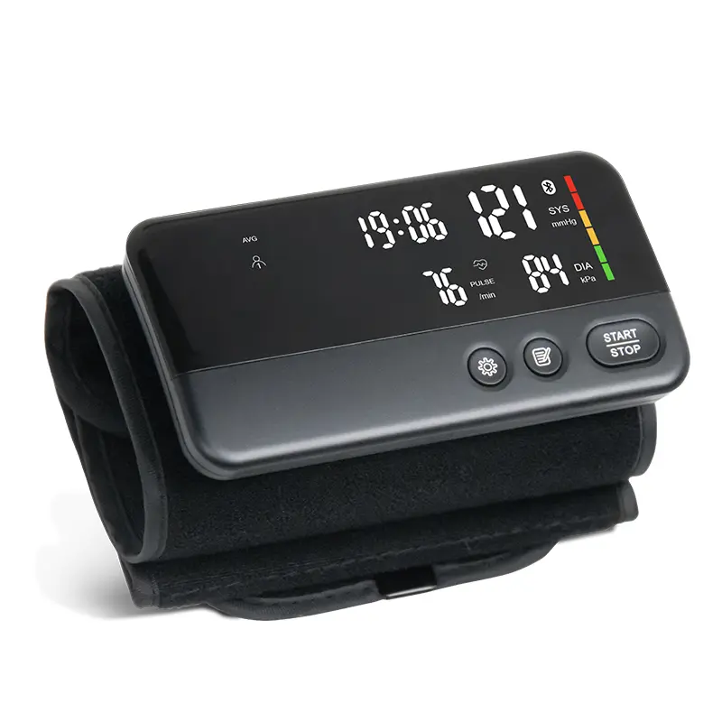 SCHBIT Upper Arm Electric Blood Pressure Monitor with Bluetooth APP - 99x2 Dual-Memory, Large LED Backlit Screen, Rechargeable Lithium Battery, Intelligent Pressurization, 1-Button Measurement, Portable Design for Home Use