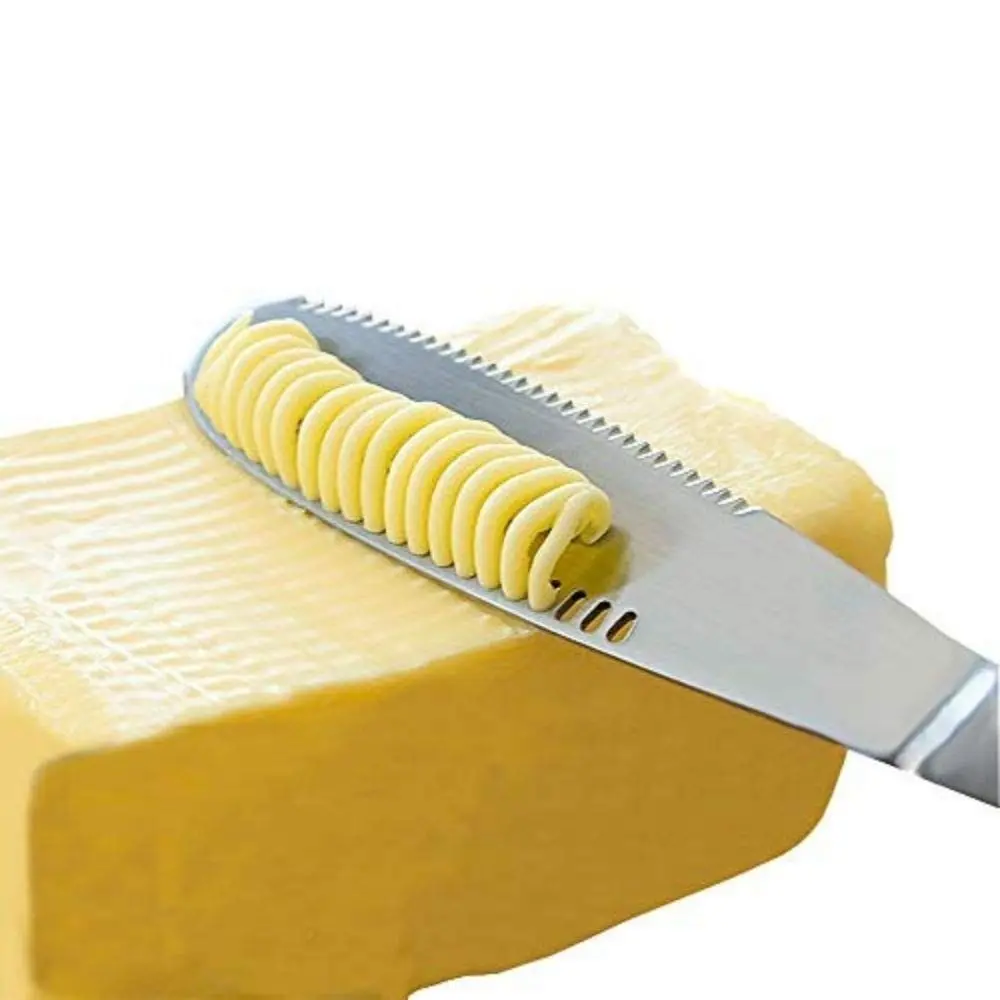 Stainless Steel Butter Knife Baking Tool with Holes, Cheese Knife for Cream Cheese, Jam Spreader, Oil Stick Knife, Kitchen Essential