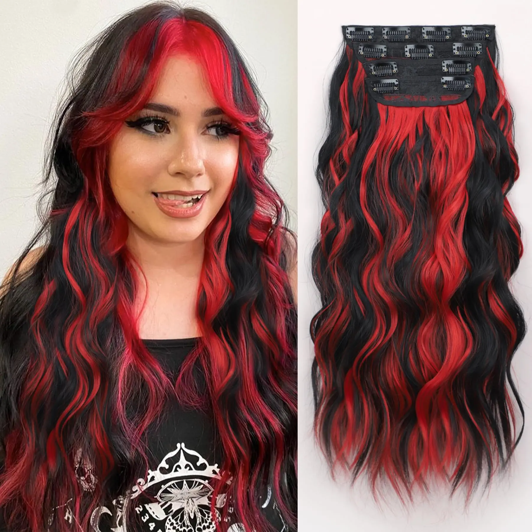 Black Hair with Red Highlights