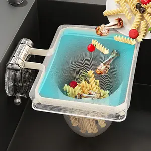 Suction Cup Kitchen Sink Filter Rack, Anti-Clogging Food Waste Draining Rack for Dish Basins