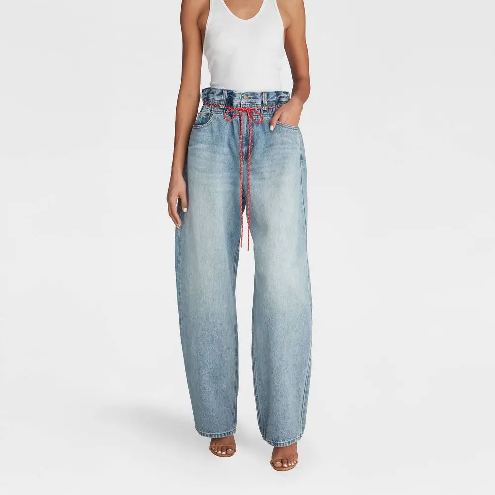 KBB by KAHLANA Women's Barrel Leg 'The Paper Bag Jean'