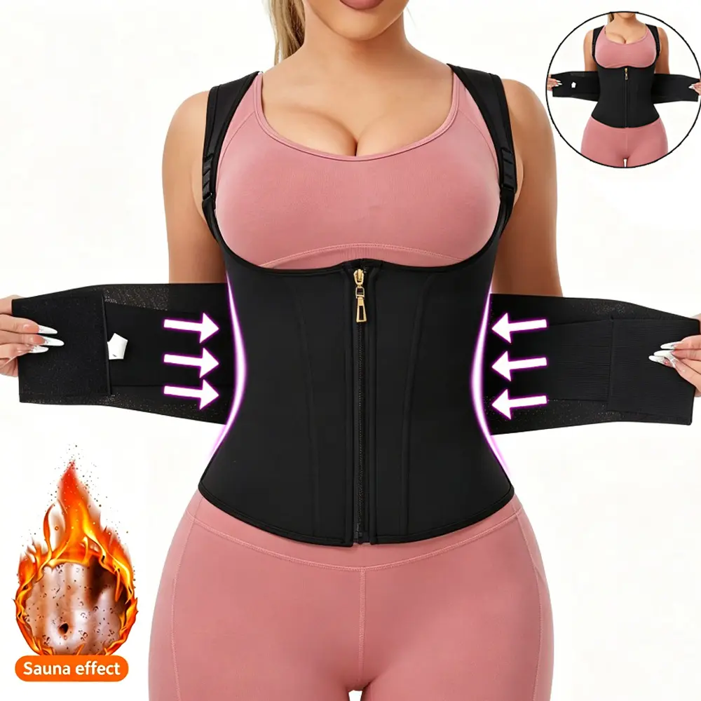 Women's Minimalist Basic Waist Trainer - Shapewear for Women with Adjustable Shoulder Straps, Faja Body Shaper, Belly Binder, Plus Size Flat Tummy Control for Everyday & Workout Use