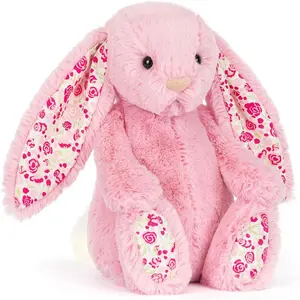 Jellycat Blossom Luxe Bunny Plush Toy – Ultra Soft Stuffed Animal with Rose Accents & Fluffy Tail – Perfect Gift for Kids Toddlers & Collectors