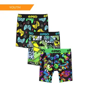 PSD Youth Boy's Gamer Hype Youth Boxer Brief 3 Pack  - Soft, Breathable and Stretch Comfortable Underwear