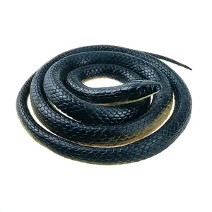 Realistic Rubber Fake Snake Toy 50 Inch Mamba for Garden Props and Practical Joke