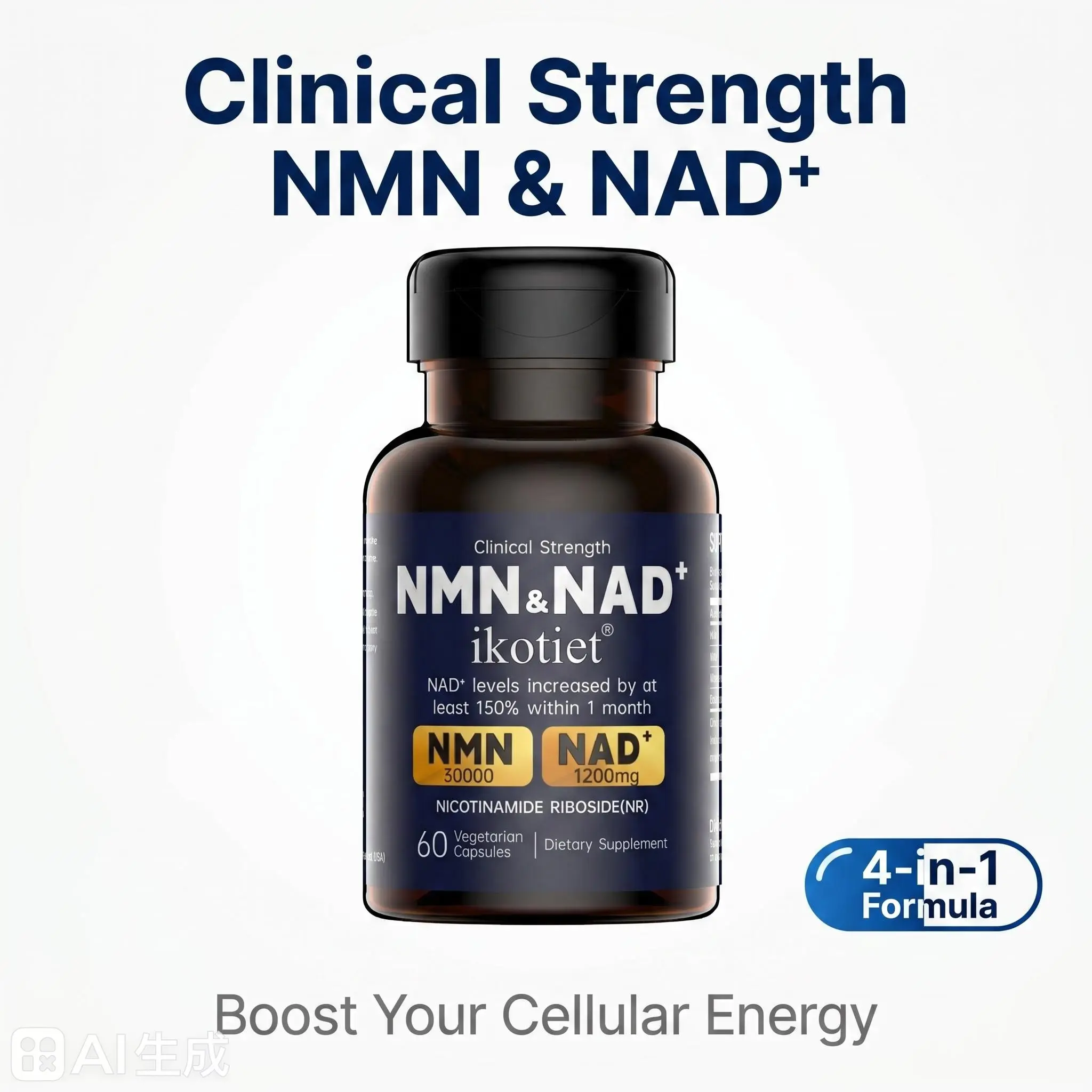 ikotiet 4-in-1 NMN & NAD+ Complex Amino Acid Nutritional Supplement, Supports Cellular Energy, Promotes Healthy Aging holistic health coach