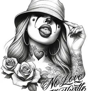 Sad Girl Halftone Gangsheet DTF Heat Transfers, DIY Crafts Supply for Scrapbooking & Stamping