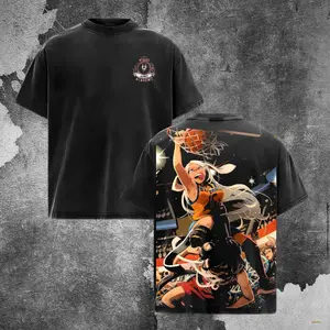 My Hero Academia Mirko Basketball Graphic T-Shirt – Black Cotton Tee Featuring Anime Rabbit Hero Dunking Scene, Sports Manga Streetwear for Otaku Fans, Gymwear for Anime Lovers & MHA Collectors