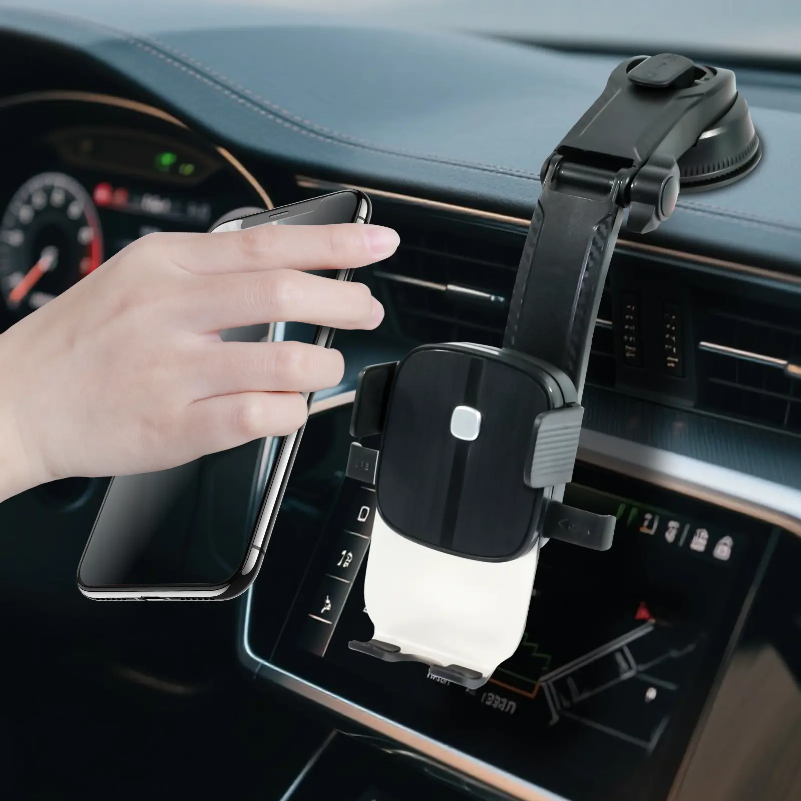 Car Phone Holder Mount, Upgraded Adjustable horizontally and vertically Cell Phone Holder For Car Dashboard Compatible With All Phones