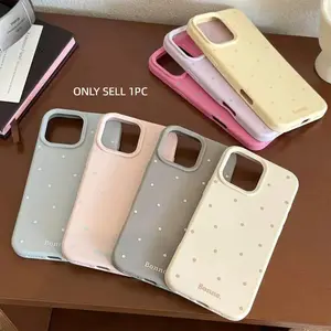 Simple Solid Color Polka Dot Silicone Phone Case for iPhone 17/16/15/14/13/12/11/Pro Max, Soft Full-Coverage Shockproof Protective Case, Accessories