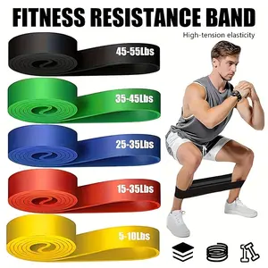 5pcs Resistance Bands Set, Pull-Up Assist Band, Exercise Band, Long Resistance Band Kit, Ideal for Fitness, Training, Physical Therapy