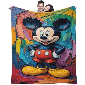 Mickey Mouse series pattern, suitable for children and adults as holiday birthday and Valentine's Day gifts, soft, warm and lightweight plush blanket, suitable for bed, sofa, car, room decoration