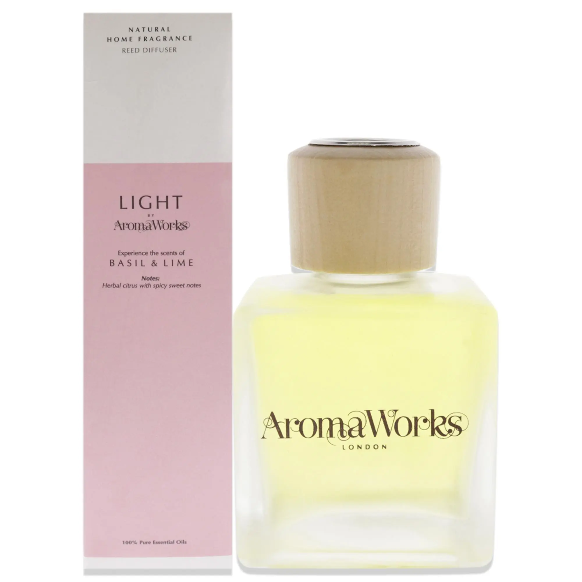Aromaworks London Unisex Herbal Citrus Basil and Lime Light Reed Diffuser - 3.4oz, for Adults