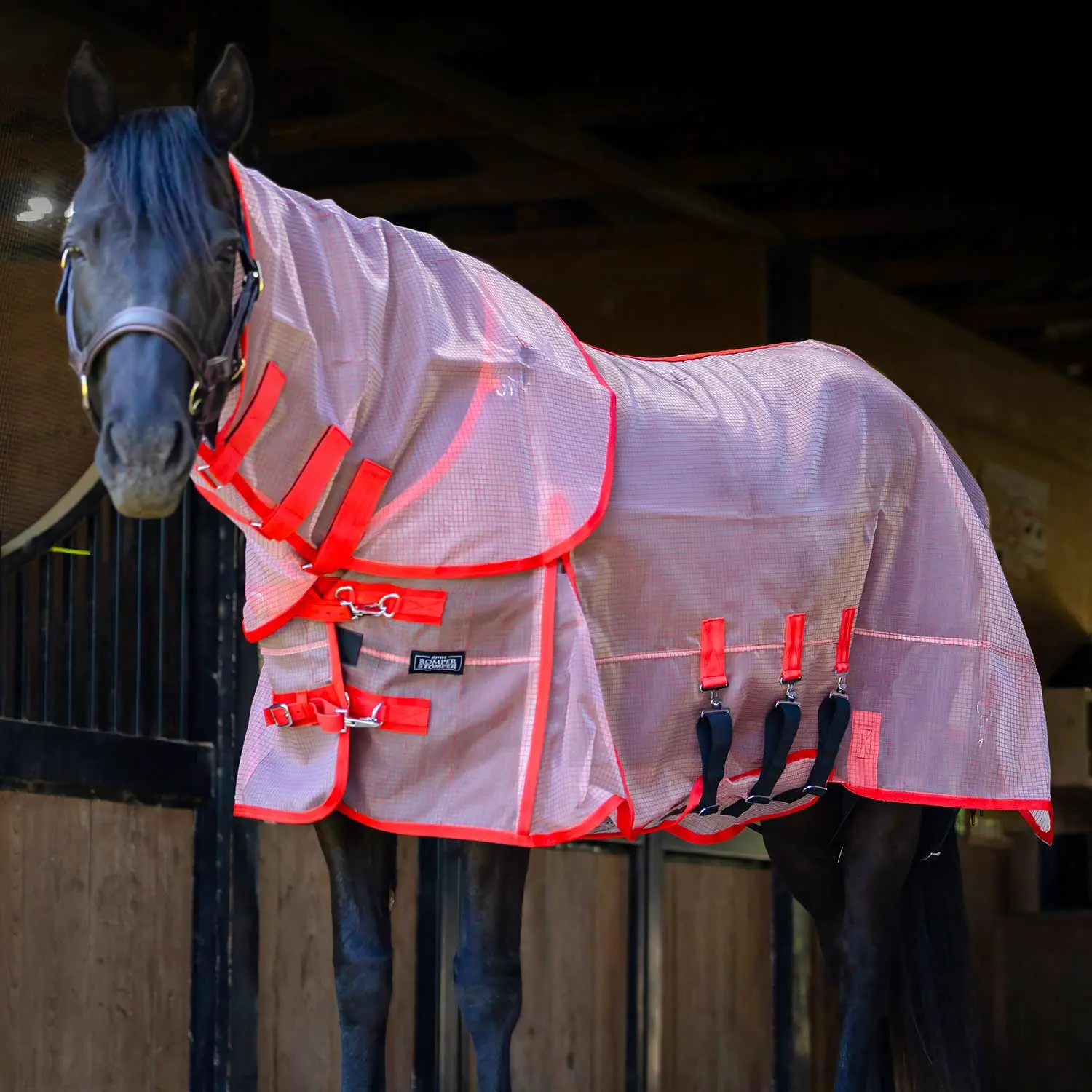 Jeffers Romper Stomper Ripstop Fly Sheet with Detachable Neck, Grey & Red