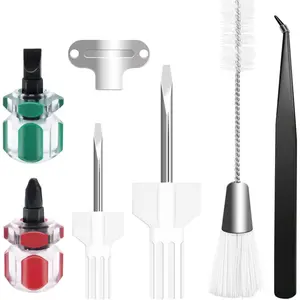 7 Piece Sewing Machine Cleaning Kit Include Tweezers Double Ended Fluff Brush Needle Board Screwdriver and 4 Short Screwdrivers Sewing Machine Repair Tool