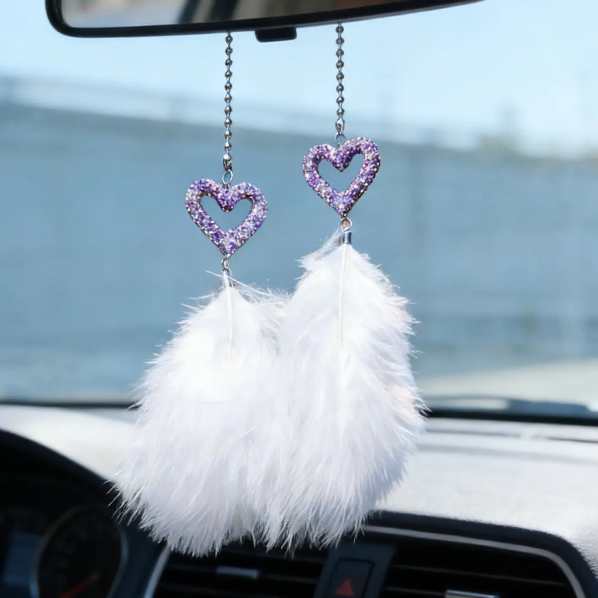 Purple heart-feather