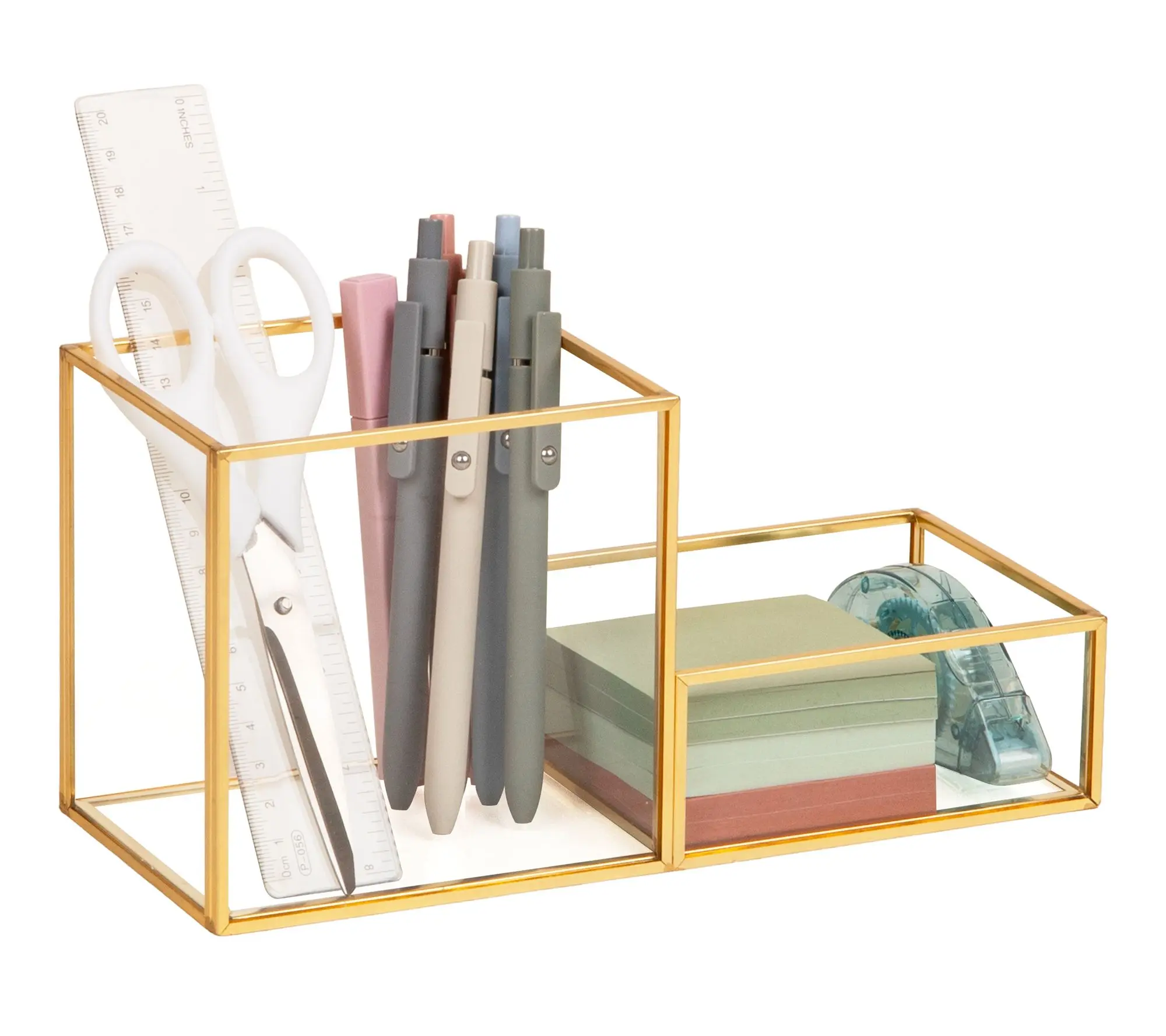 Mind Reader 2-Compartment Glass Catch-All Tray Mind Reader 2-Compartment Glass Catch-All Tray