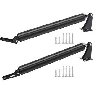 2 Set Black Heavy Duty Pneumatic Screen & Storm Door Closers - Adjustable Speed Cushion Shock, Smooth Closing for Security Screen Doors