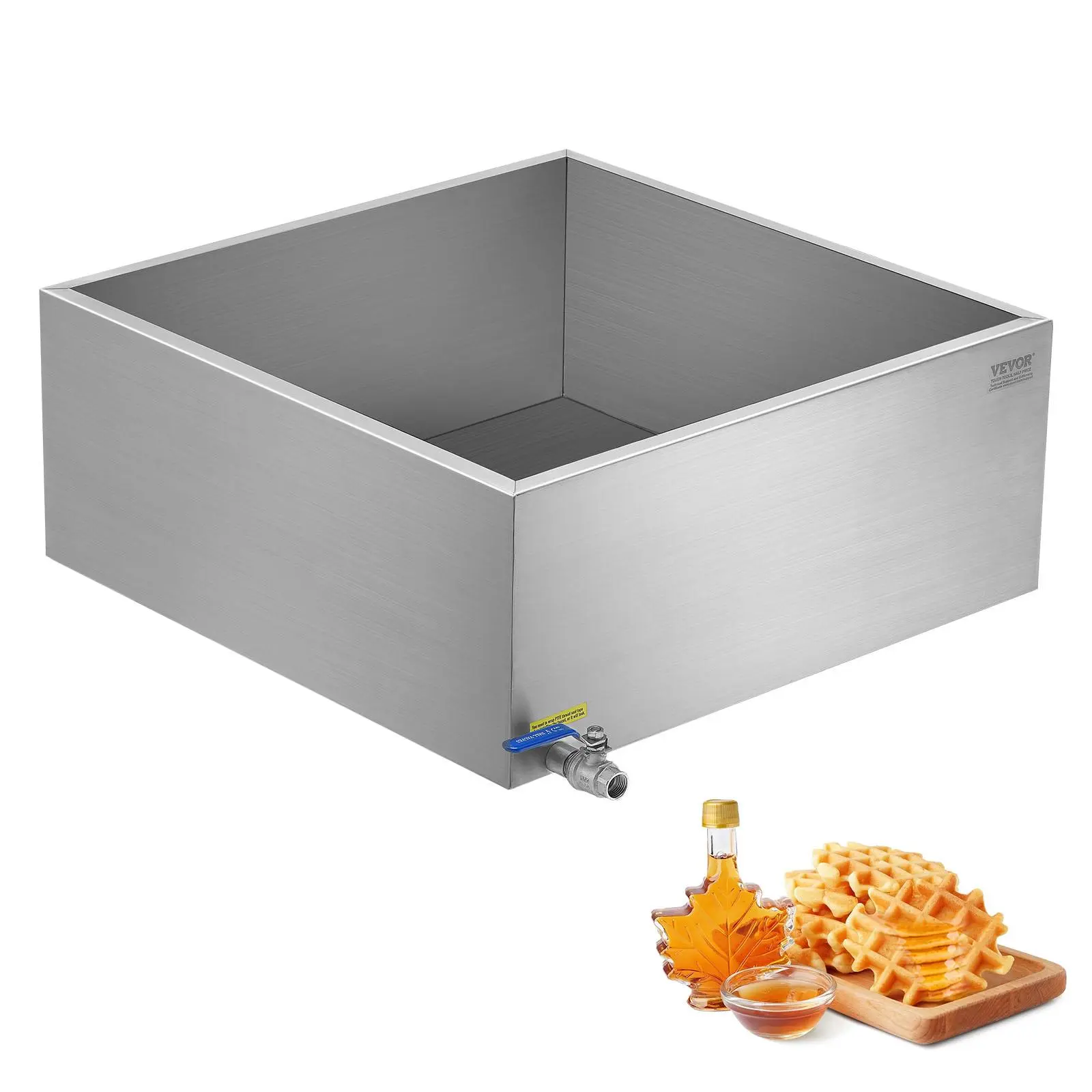 【Summerfinds】VEVOR Maple Syrup Evaporator Pan,  , 24.9 Gallon, 362 Cups of 8.8oz Maple Syrup, Flat Evaporator Pan with 1 Valve and 3 Heating Methods, 304 Stainless Steel Maple Syrup Pan for Home, Outdoor