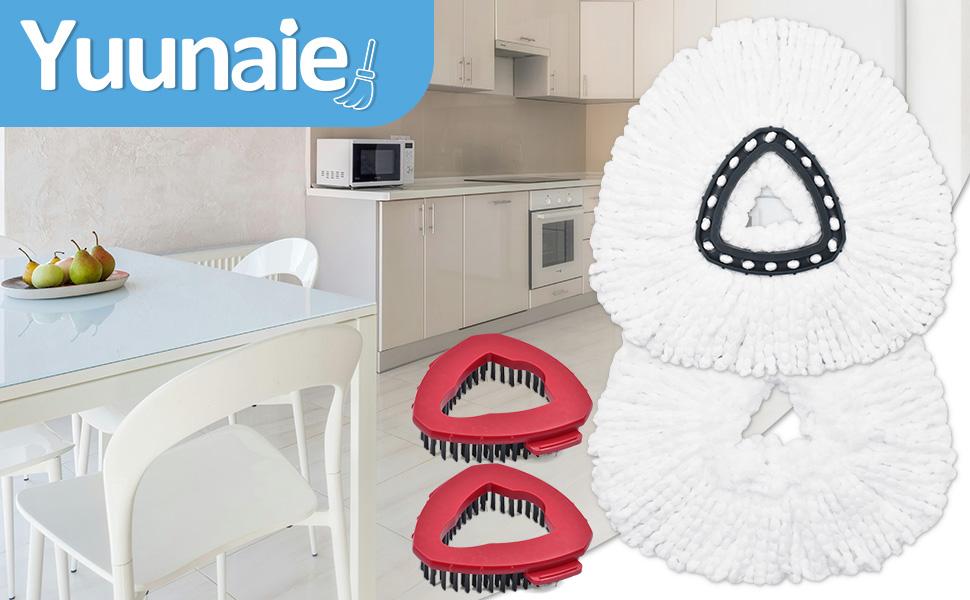 【Summer Sale Deals】EasyWring Microfiber Spin Mop Pack - Oceda 1-Tank System Compatible, 30-58" Durable Steel Handle, 5 Washable Refills, Brush & Base, 99%+ Bacteria Remover, Floor Care Easy Mopping Tool, Home Cleaning Supplies, Class of 2026 Grad Gift