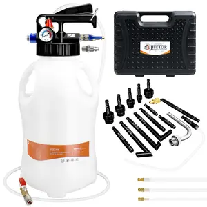 JIFETOR Transmission Fluid Pump Pneumatic Extractor and Dispenser Tool Kit, 10L ATF Fill and Evacuator Oil Can Set with 15PCS ATF Adapters 3PCS 1M Hose for Gear Oil Garage and Shop Fluid Transfer