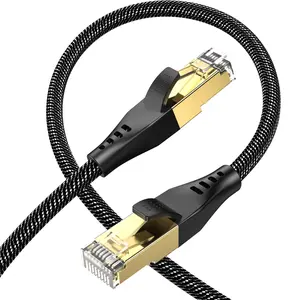 Cat 8 Ethernet Cable 6FT – Nylon Braided Heavy Duty LAN Cord, 26AWG RJ45, High Speed Indoor/Outdoor for TV/Gaming PC/PS5/Xbox/Modem/Router